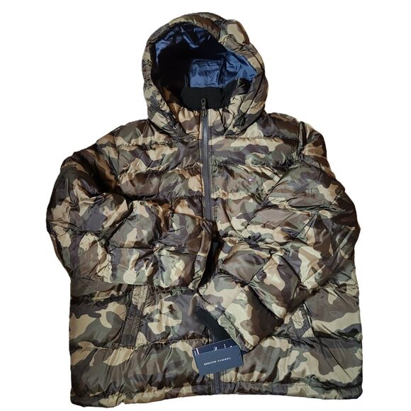 Tommy Hilfiger Men’s 2XL Jacket | Camo Hooded Puffer | New With Tags - Picture 1 of 10